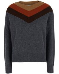 Jucca - Sweater With Triple Neck And Ribbed Trims - Lyst