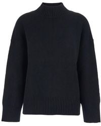 Plain - Turtleneck Sweater With Dropped Shoulder - Lyst