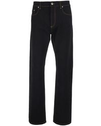 Versace - Jeans With Five-Pocket Design And Logo Patch On The Back - Lyst