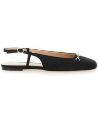 Twinset - Ballet Shoes With Square Toe And Logo Plaque On The Fron - Lyst