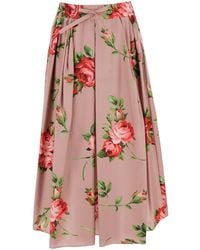 Dolce & Gabbana - Dolce & Gabbana Skirt With Elasticated Waist And All-Over Floral Print - Lyst
