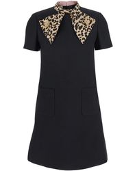 Valentino - Abito Con Fiocco Sul Fronte E Motivo Leopardato - Lyst