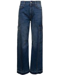 Stella McCartney - Flare Cargo Jeans With Logo Patch - Lyst