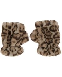 Apparis - Ariel Leopard Fingerless Gloves With Leopard Print And Soft Fa - Lyst