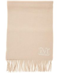 Max Mara - Sciarpa 'Dalia' Rettangolare Con Ricamo Logo Sul Fronte - Lyst