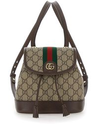 Gucci - 'Ophidia' Mini And Ebony Backpack With Double G - Lyst