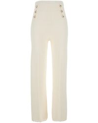 Twinset - Pants With Crochet Work And Elasticated Waist - Lyst
