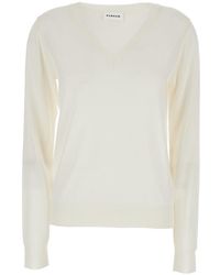 P.A.R.O.S.H. - Long Sleeve V-Neck Sweater - Lyst