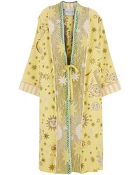 Forte Forte - Robe Coat With Sun And Moon Embroideries And Print - Lyst