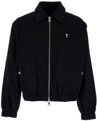 Ami Paris - Jacket With Collar And Adc Logo - Lyst