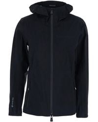 Moncler - 'Valles' Jacket With Hood And Logo Lettering On The Front - Lyst