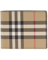 Burberry - Bi-Fold Wallet With Check Motif - Lyst
