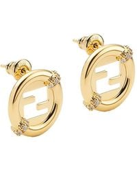 Fendi - Ever Round Stud Earrings - Lyst