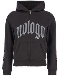 Balenciaga - Zip-Up Hoodie With No Logo Gothic Print - Lyst