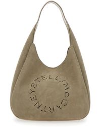 Stella McCartney - Borsa A Spalla Con Maxi Logo Lettering Sul Fronte In - Lyst