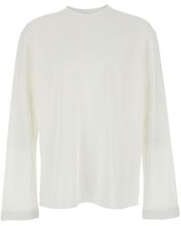 Jacquemus - 'Le T-Shirt Rond Carre' Long Sleeve T-Shirt With Round Neck And Tone-On-Tone Logo Embroidery - Lyst