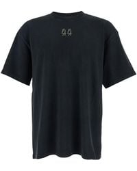 44 Label Group - Crew Neck T-Shirt With Logo On Front And Back In - Lyst