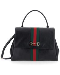 Gucci - 'Paparazzo' Large Handbag With Horsebit And Web Stripe On - Lyst