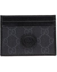 Gucci - Leather-trimmed Monogrammed Coated-canvas Cardholder - Lyst