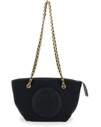 Tory Burch - 'Ella' Small Shoulder Bag With Embossed Logo On The Front - Lyst
