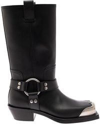 Gucci - Boots With Metal Square Toe And Harness Detail - Lyst