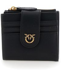 Pinko - Leather Wallet With Love Birds Buckle - Lyst