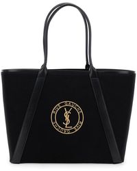 Saint Laurent - 'Rive Gauche' Tote Bag With Embroidered Cassandre - Lyst