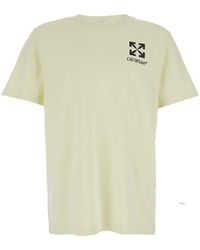 Off-White c/o Virgil Abloh - Light Crew-Necktshirt With Logo On Front - Lyst