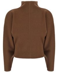 Max Mara - 'Giglio' High-Neck Sweater With Ribbed Design - Lyst
