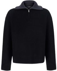 Axel Arigato - Trace Half Zip Sweater With High Collar And Long Sleeves - Lyst