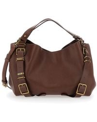 DIESEL - Shoulder Bag D-One Tophandle Medium Leather And Tech Fabric - Lyst