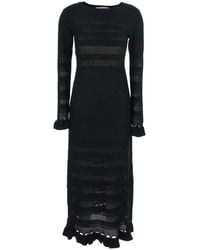Twinset - Long Dress With Ruffles And Perforated Design - Lyst