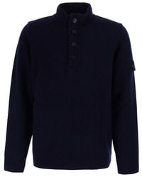 Stone Island - High-Neck Wool Sweater Tops - Lyst