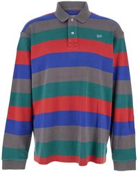 ERL - Polo Con Logo Sul Fronte E Motivo A Righe All-Over - Lyst