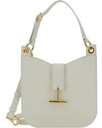 Tom Ford - 'tara' White Handbag With T Signature Detail In Grainy Leather Woman - Lyst