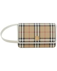 Burberry - Shoulder Bag 'Ls Hampshire Dfc' With Leather Logo For - Lyst