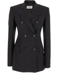 Sportmax - 'Adamo' Bouble-Breasted Jacket With Peak Revers - Lyst