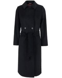 Max Mara - Coat With Classic Collar And Front Belt Closure I - Lyst