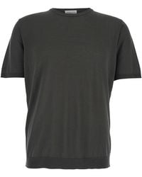 Roberto Collina - Crew Neck T-Shirt With Ribbed Cotton Finishes Me - Lyst