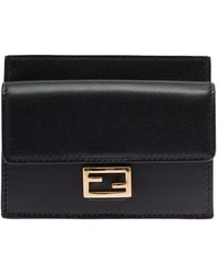Fendi - Woman's Leather Card Holder With Logo Buckle - Lyst