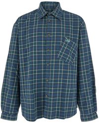 ERL - Camicia Con Motivo A Quadri E Logo Lettering Sul Fronte - Lyst