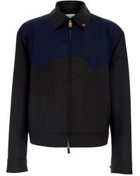 Versace - Jacket With Classic Collar And Zip Closure On The Front - Lyst