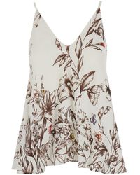 Semicouture - Sleeveless Top With Thin Straps And All-Over Print - Lyst