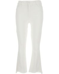 Mother - Cotton Blend High-Waisted Flared Crop Jeans For - Lyst
