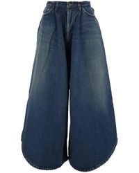 Balenciaga - Jeans With Asymmetrical Panel Design And Logo Patch On - Lyst