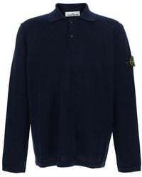 Stone Island - Shirt With Polo-Style Collar And Logo Patch On The S - Lyst