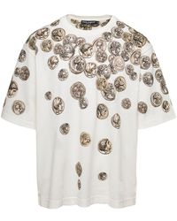 Dolce & Gabbana - Oversized T-Shirt With All-Over 'Monete' Print - Lyst