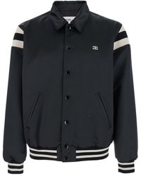 Celine - Jacket With Triomphe Embroidery On The Front And Bicolor - Lyst