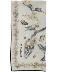 Ferragamo - Silk Scarf Floral Print - Lyst