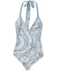 PUCCI - Swimsuit With Halterneck Tie Closure And All-Over Orc - Lyst